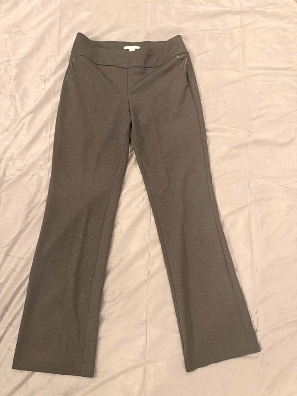 Cooper & Ella Faux Leather Trim Pull-On Flare Pants - Size M